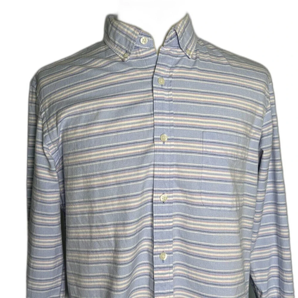 J. Crew Slim Button Down Long Sleeve Shirt, Size L, Blue Pink 100% Cotton 2/$25
